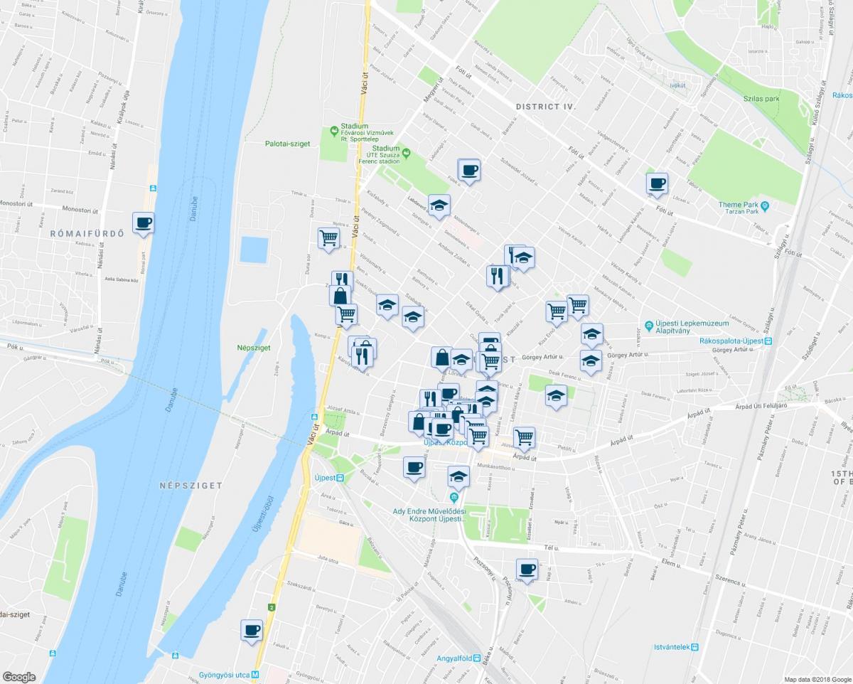 מפה של בודפשט מסעדות