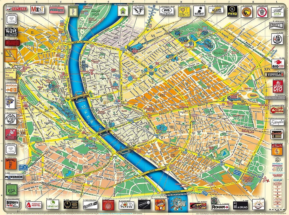 מפת הפארק העירוני של בודפשט