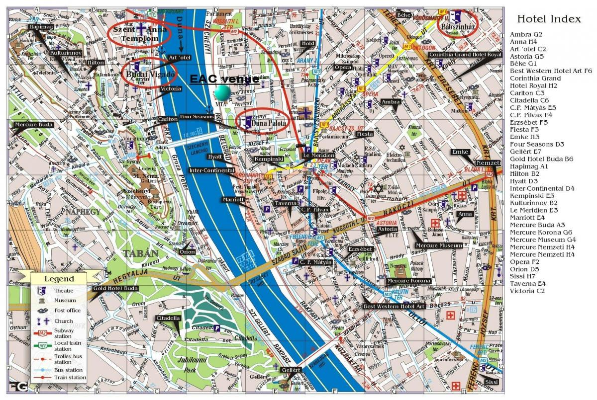 המפה של מלון הילטון בודפשט