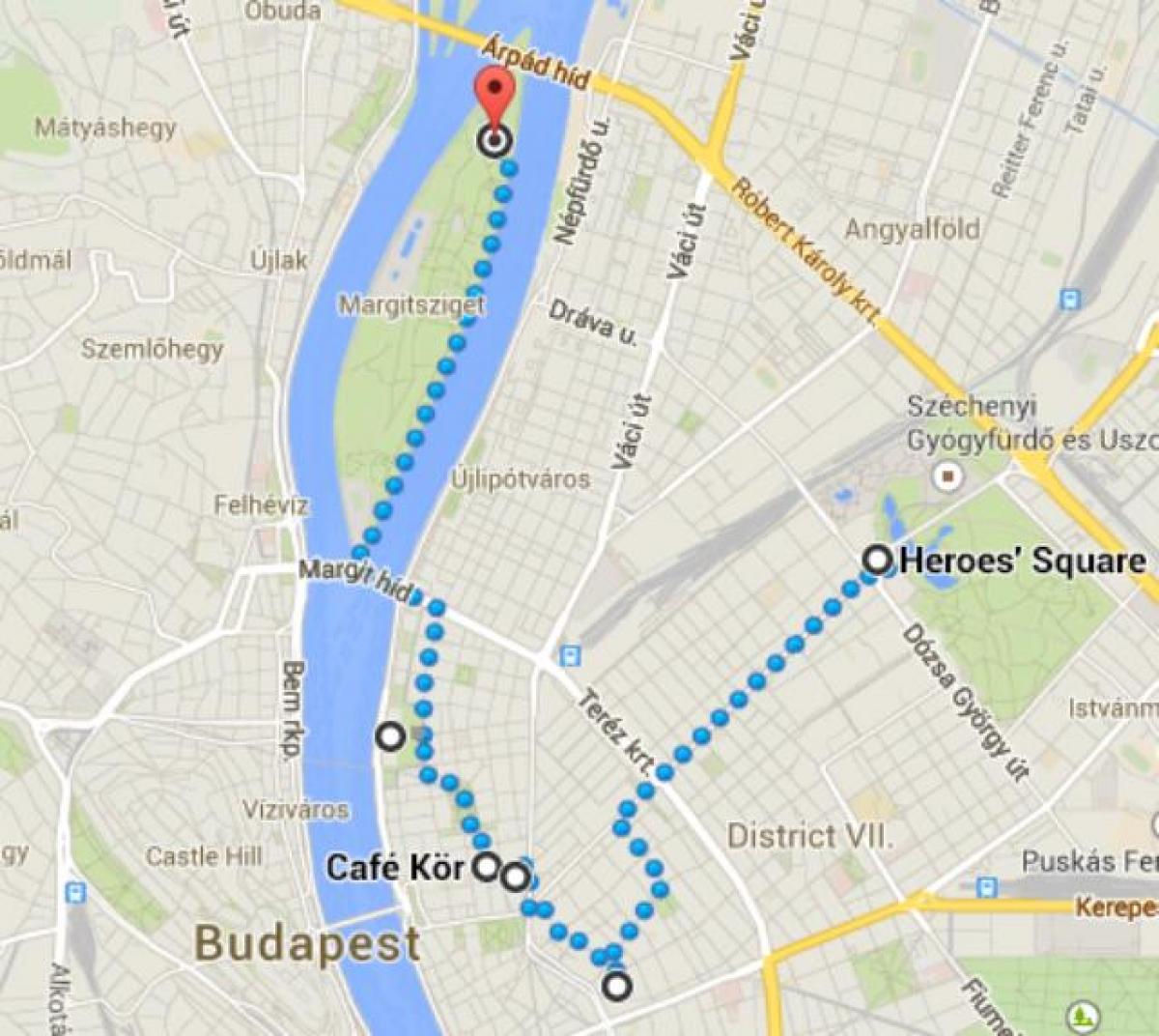 מפה של כיכר הגיבורים בודפשט