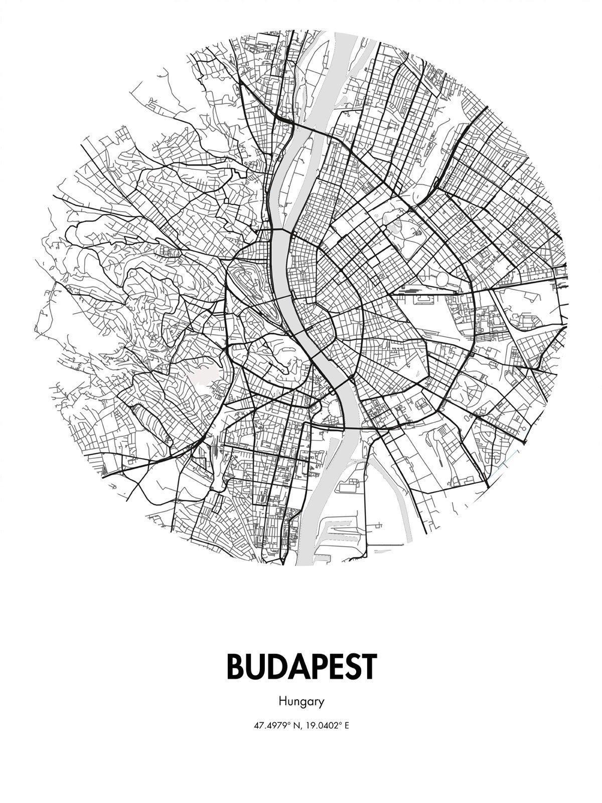 מפה של בודפשט אמנות רחוב